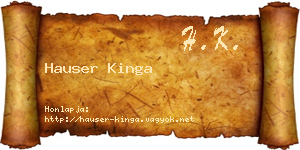 Hauser Kinga névjegykártya